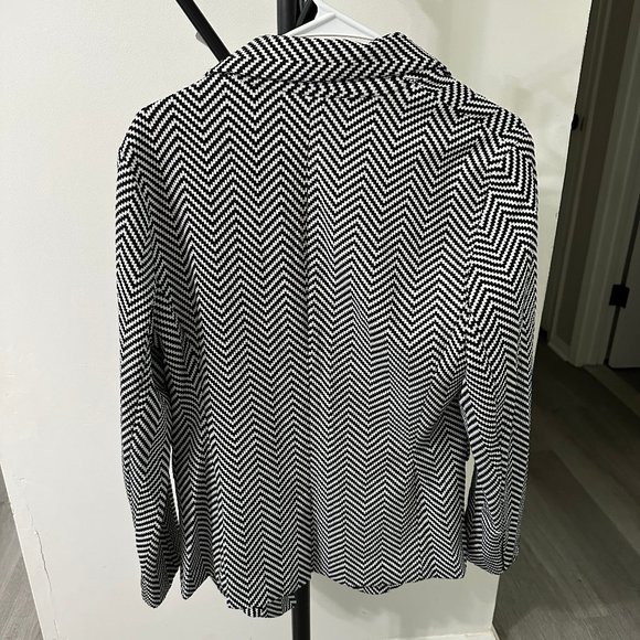 New York & Company 7th Avenue White/Black Blazer - Picture 2 of 3